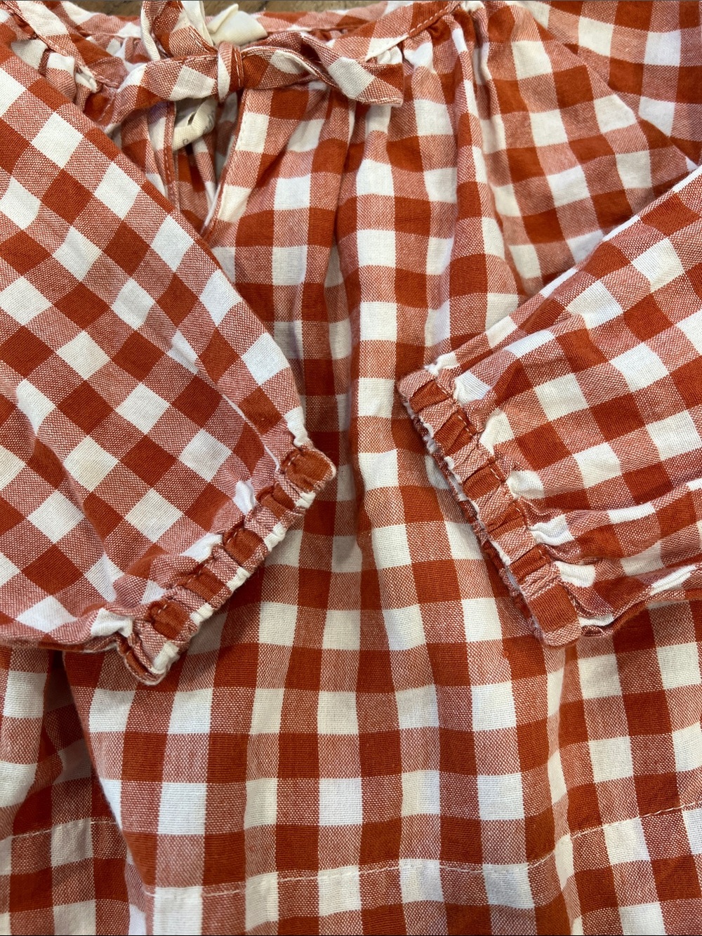 Little Cotton Clothes Orange Checkered Plaid Swing Top 18-24 Months Tie — image 3 of 6